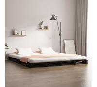 VIDAXL - Letto a Pallet Nero 135x190 cm Double Legno Massello di Pino