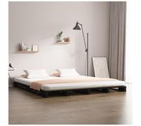 VIDAXL - Letto a Pallet Nero 135x190 cm Double Legno Massello di Pino