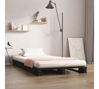vidaXL Letto a Pallet Nero 75x190 cm Small Single Legno di Pino