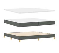 vidaXL Letto a piattaforma con materasso grigio scuro, 200 x 200 cm, testiera regolabile e copertura removibile. Design moderno e struttura in schiuma ad alta densità per un comfort davvero ristorat