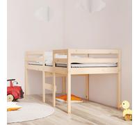 vidaXL Letto a Soppalco 75x190 cm in Legno Massello di Pino