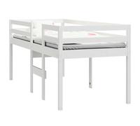 vidaXL Letto a Soppalco Bianco 80x200 cm in Legno Massello di Pino