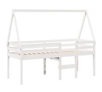 vidaXL Letto a Soppalco con Tetto Bianco 75x190 cm in Legno di Pino
