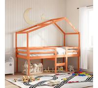 vidaXL Letto a Soppalco con Tetto Cera 80x200 cm in Legno di Pino