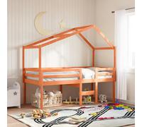 vidaXL Letto a Soppalco con Tetto Cera 90x190cm Legno Massello di Pino