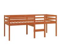 vidaXL Letto a Soppalco Marrone Cera 75x190 cm Legno Massello di Pino