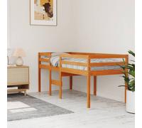 vidaXL Letto a Soppalco Marrone Cera 90x200 cm Legno Massello di Pino