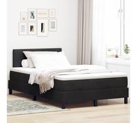 vidaXL Letto a Sorgente LED con cuscino Nero 120 x 200 cm Velluto