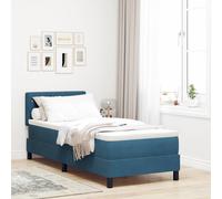 vidaXL Letto a Sorgente LED con led Blu Scuro 80 x 200 cm Velluto