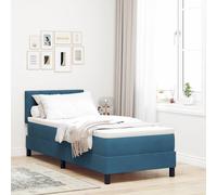 vidaXL Materasso a Molle Pocket Copertura in Velluto 80 X 200 cm Blu Singolo Duraturo Schiuma con Cerniera Ideale per Bedding in Camera da Letto Topper Protettore Strato di Comfort Mobili Coprimatera