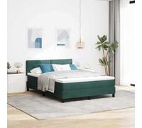 vidaXL Letto a Molle con testiera Verde Scuro 140 x 200 cm Velluto, Camera Elegante Moderna, Letto Morbido, Mobili in Velluto, Design Contemporaneo, Piattaforma di Lusso, Biancheria Confortevole