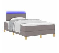 vidaXL Letto a Sorgente LED con Materasso Talpa 120 x 190 cm Tessuto, Testiera Regolabile, Letto Moderno con Rete, Cornice con Luce LED, Comodo, Perfetto per Un Sonno Tranquillo