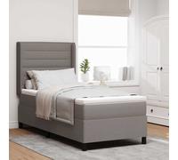 vidaXL Letto con Molle e Materasso LED Tortora 80 x 200 cm, Rivestito in Tessuto, con Schiuma e Copertura sfoderabile. Un arredo Elegante per la Tua Camera da Letto Moderna. Testata Regolabile con U