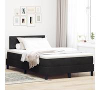vidaXL Letto a Sorgente LED con strisce LED Nero 120 x 200 cm Velluto