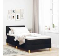 vidaXL Letto a Sorgente LED con strisce LED Nero 80 x 200 cm Tessuto