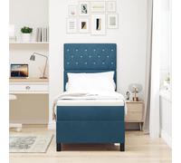 vidaXL Letto a Sorgente LED con testiera Blu Scuro 80 x 200 cm Tessuto