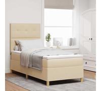 vidaXL Struttura Letto Bottoni Imbottiti Materasso e Topper per Arredo Stanza Singola Indoor Elegante Costruzione in Legno di Pino Inclusa Contemporanea