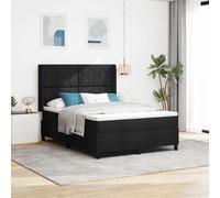vidaXL Letto a Sorgente LED con testiera Nero 140 x 190 cm Tessuto