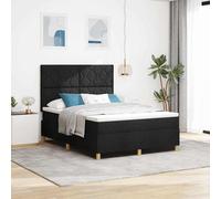 vidaXL Letto a Sorgente LED con testiera Nero 140 x 200 cm Tessuto
