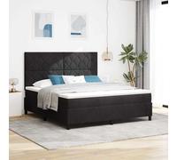 vidaXL Letto a Sorgente LED con testiera Nero 180 x 200 cm Velluto