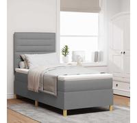 vidaXL Letto a Sorgente LED Grigio chiaro 100 x 200 cm Tessuto