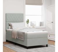 vidaXL Letto a Sorgente LED Grigio chiaro 100 x 200 cm Tessuto