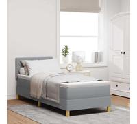 vidaXL Letto a Sorgente LED Grigio chiaro 80 x 200 cm Tessuto