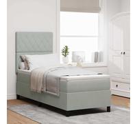 vidaXL Letto a Sorgente LED Grigio chiaro 80 x 200 cm Tessuto