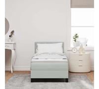 vidaXL Letto a Sorgente LED Grigio chiaro 80 x 200 cm Velluto