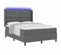 vidaXL Letto con Molle e Materasso LED Grigio Scuro 140 x 190 cm, in Tessuto e Schiuma, con Copertura a Zip. Un Mobile Essenziale per Adulti, Perfetto per Un Arredamento Moderno in Una Camera da Let