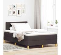 vidaXL Letto a Sorgente LED Marrone Scuro 120 x 200 cm Tessuto