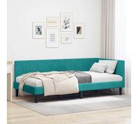 vidaXL Letto ad Angolo Moderno con Testiera in Velluto - Arredamento Minimalista e Chic per la Camera da Letto
