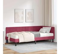 vidaXL Letto ad Angolo - Soluzione Moderna per la Camera da Letto, Mobili Comodi con Materasso in Schiuma e Centro in Velluto, Design Minimalista e Setup Sofisticato