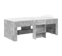 vidaXL Letto Alto per Bambini 2 pcs Grigio Cemento 90 x 200 cm, Letto a Castello per Bambini con Scala, Design Rettangolare, Soluzioni Salvaspazio per Riporre Sotto