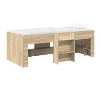 vidaXL Letto Alto per Bambini 2 pcs Rovere Sonoma 98.5 x 200 cm, Letto a Castello per Bambini con Scala, Design Rettangolare, Soluzioni Salvaspazio per Riporre Sotto
