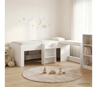 Letto alto per bambini con scrivania 2 pz Bianco