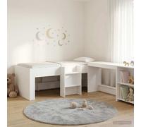 Letto alto per bambini con scrivania 2 pz Bianco