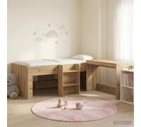 vidaXL Letto alto per bambini con scrivania 2 pz Rovere Artigianale
