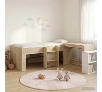 Letto alto per bambini con scrivania 2 pz Rovere Sonoma