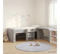 Letto alto per bambini con scrivania 2 pz Sonoma grigio