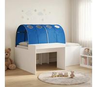 vidaXL Letto alto per bambini con scrivania Bianco e Blu, Letto moderno, struttura stabile, base slat rettangolare, design funzionale, spazio relax, oasi minimalista