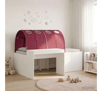 vidaXL Letto alto per bambini con scrivania Bianco e Rosso, Letto moderno, struttura stabile, base slat rettangolare, design funzionale, spazio relax, oasi minimalista