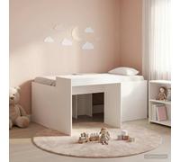 vidaXL Letto alto per bambini con scrivania Bianco 80 x 160 cm