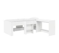 vidaXL Letto alto per bambini con scrivania Bianco 90 x 190 cm, Letto Moderno, Mobile Resistente per Soluzioni di Riposo Urbano, Minimalista, Salva Spazio, Funzionale