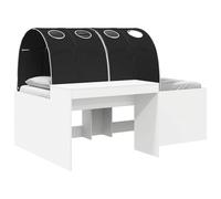 vidaXL Letto alto per bambini con scrivania Bianco e Nero, Letto moderno, struttura stabile, base slat rettangolare, design funzionale, spazio relax, oasi minimalista