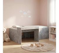 vidaXL Letto alto per bambini con scrivania Grigio Cemento 75 x 190 cm