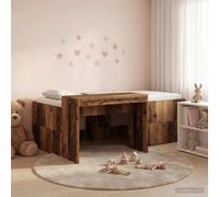 vidaXL Letto alto per bambini con scrivania Legno antico 80 x 200 cm