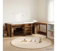 vidaXL Letto alto per bambini con scrivania Legno antico 90 x 190 cm