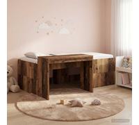 vidaXL Letto alto per bambini con scrivania Legno antico 90 x 200 cm
