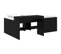vidaXL Letto alto per bambini con scrivania Nero 75 x 190 cm, Letto moderno e resistente per spazi ridotti, ottimo mobile multifunzionale, soluzione salvaspazio per monolocali